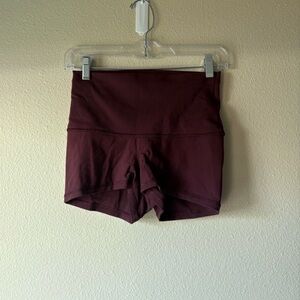 Lululemon Athletica Red High-Waisted Athletic Shorts